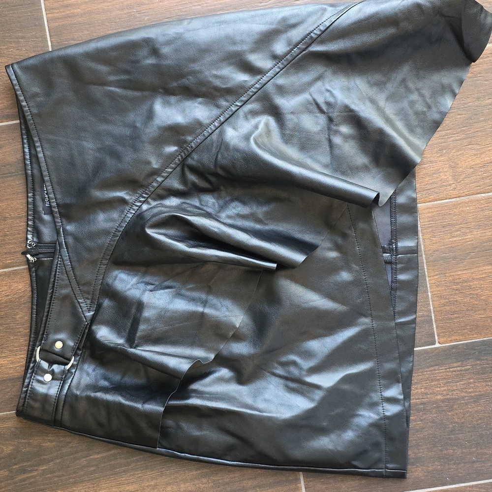 Fashion Nova Black Faux Leather Skirt